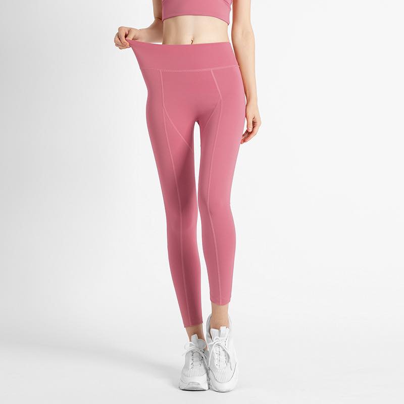 High Quality Pocket Yoga Fitness Women Tight Leggings High-elasticity Pink