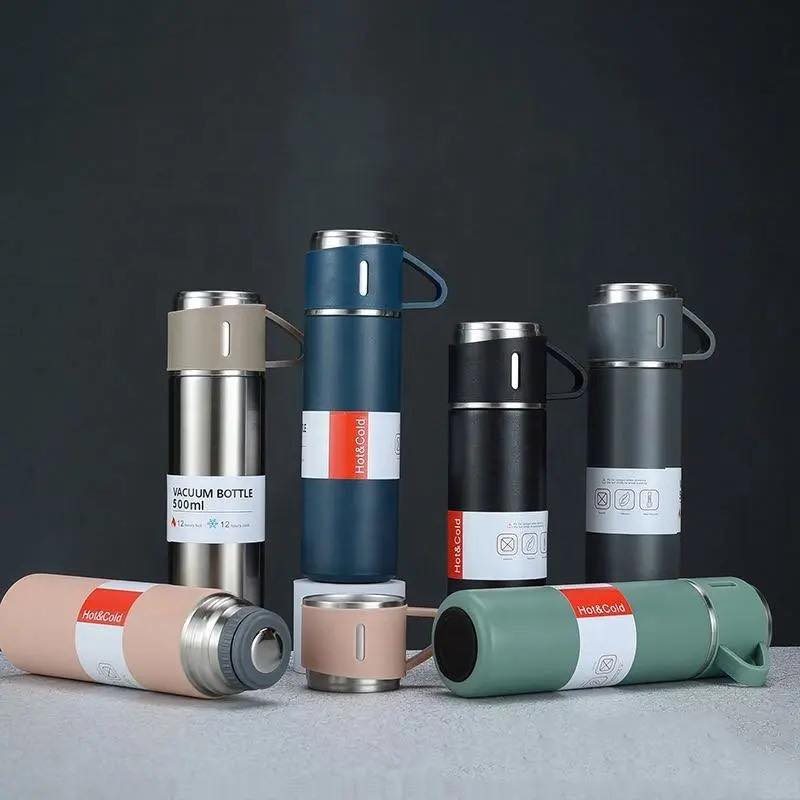 Double Wall Stainless Steel Vacuum Thermos Tumbler Portable Travel Mug Water Tea Infuser Bottle 500ml Hot and Cold