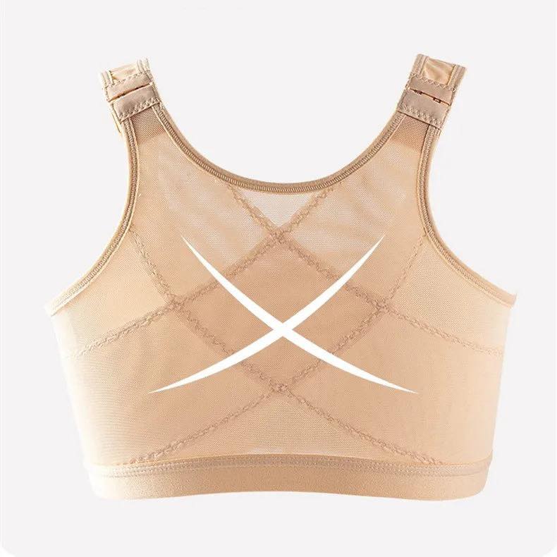 Back Support Push Up Nylon Bra Front Button