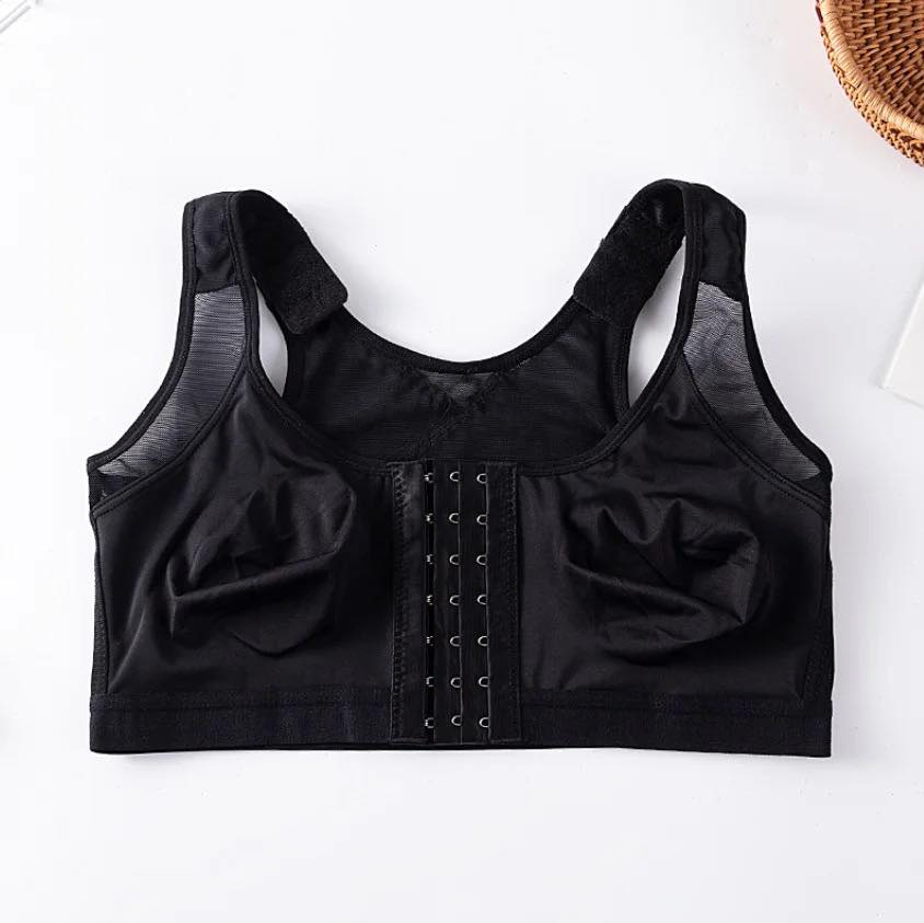 Back Support Push Up Nylon Bra Front Button