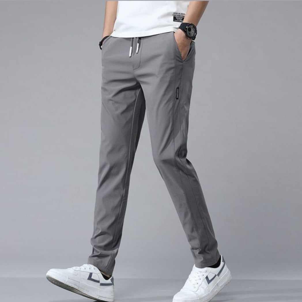 Mens Stretchable Easy Dry pants Breathable Straight-Leg Casual Pants Thin Quick-Drying Pant Grey 1pc