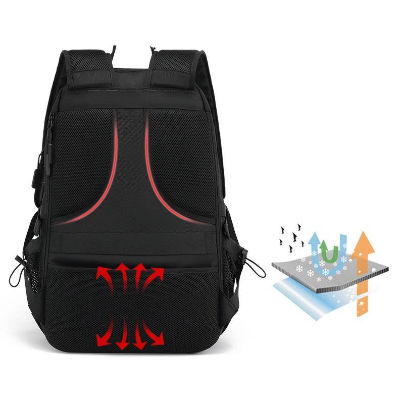 Large Capacity (60L) Men Shoulder Bag USB Charging Port Separate Shoe Compartment