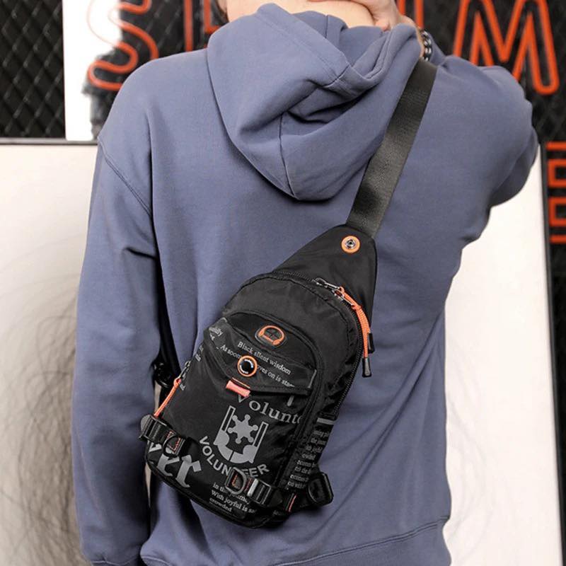 Fashion Sling Backpack Sport Crossbody Messenger Shoulder Chest Pack Waterproof Nylon Military Green