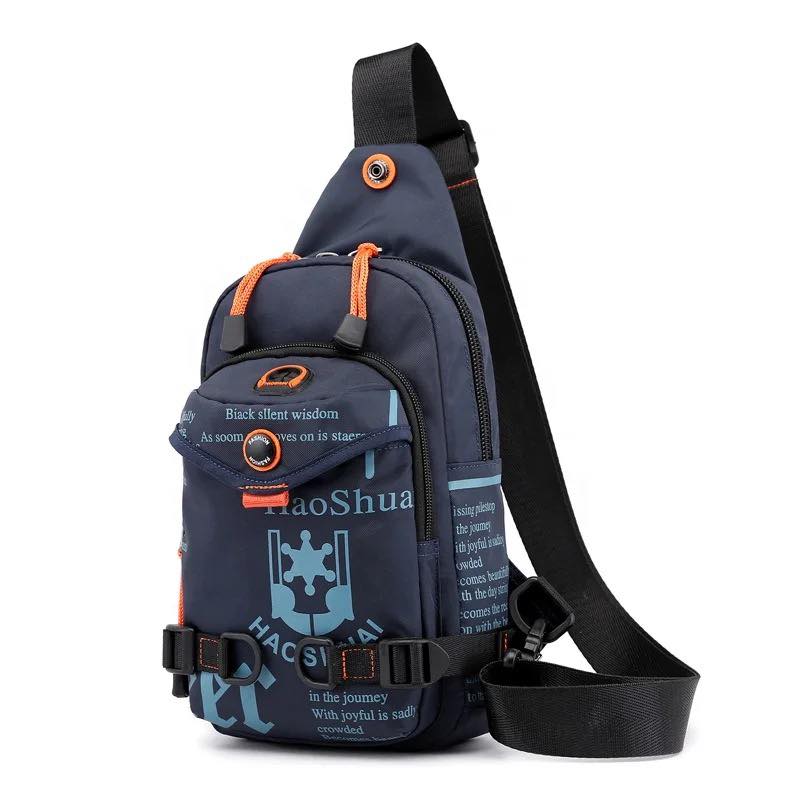 Fashion Sling Backpack Sport Crossbody Messenger Shoulder Chest Pack Waterproof Nylon Blue