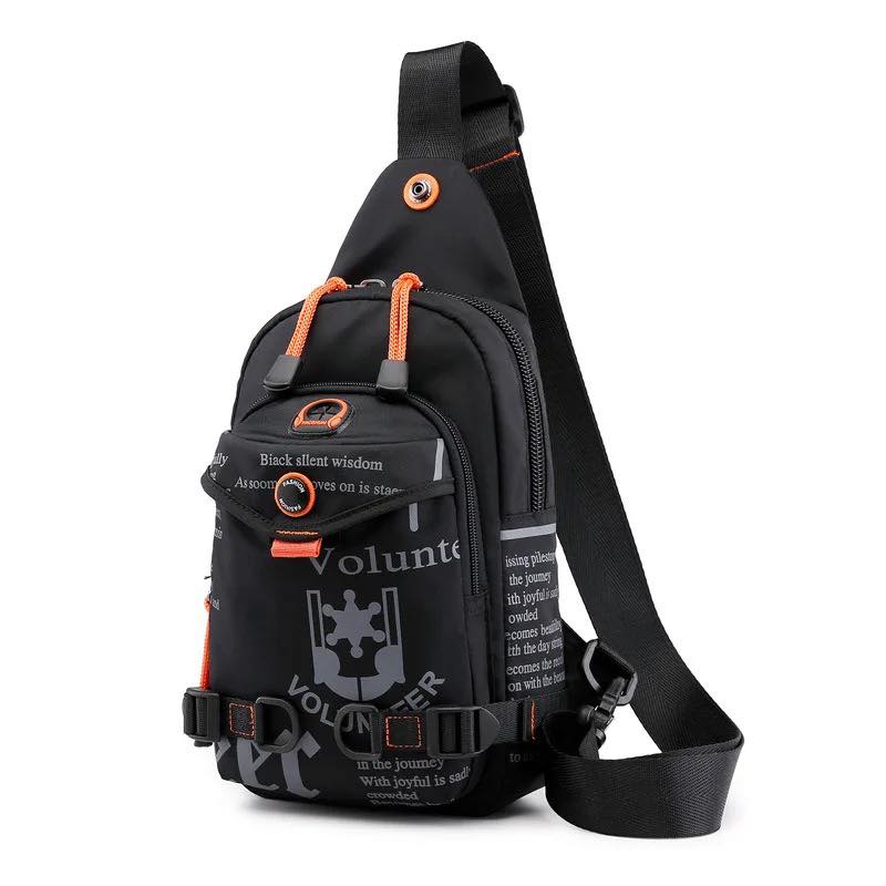 Fashion Sling Backpack Sport Crossbody Messenger Shoulder Chest Pack Waterproof Nylon Black