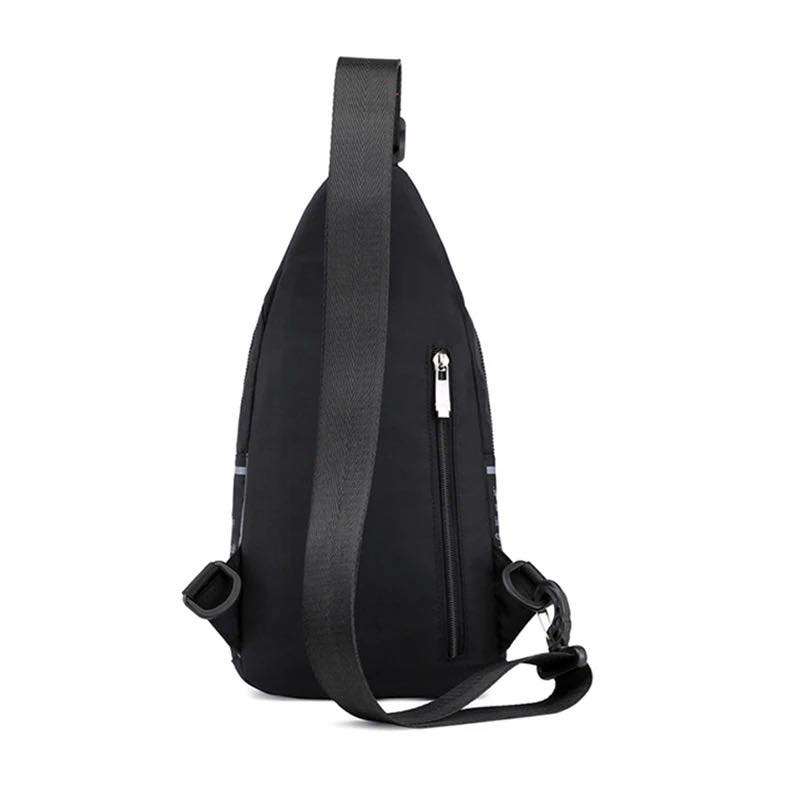 Fashion Sling Backpack Sport Crossbody Messenger Shoulder Chest Pack Waterproof Nylon Black