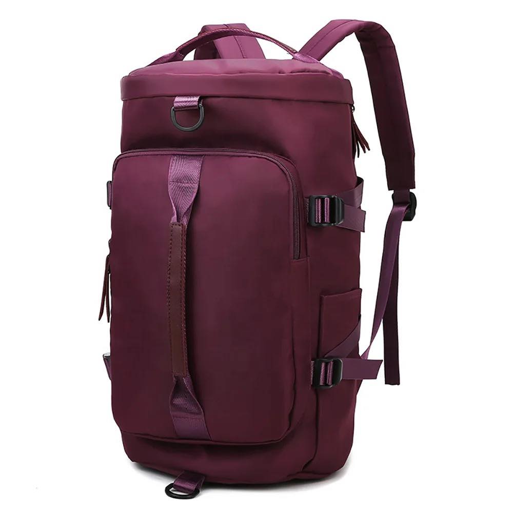 Large Capacity Travel Duffle Backpack, Solid Color Multifunctional Luggage Shoulder Bag