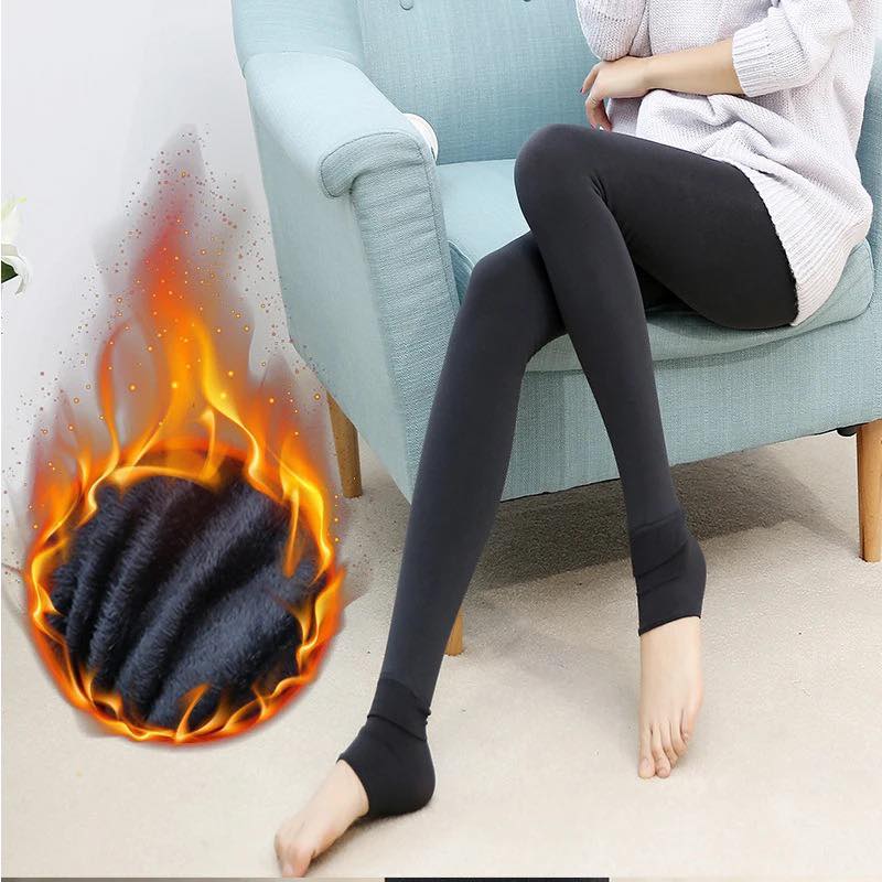 1pc Women's Fleece Lined Leggings Winter Warmth Tight Pants