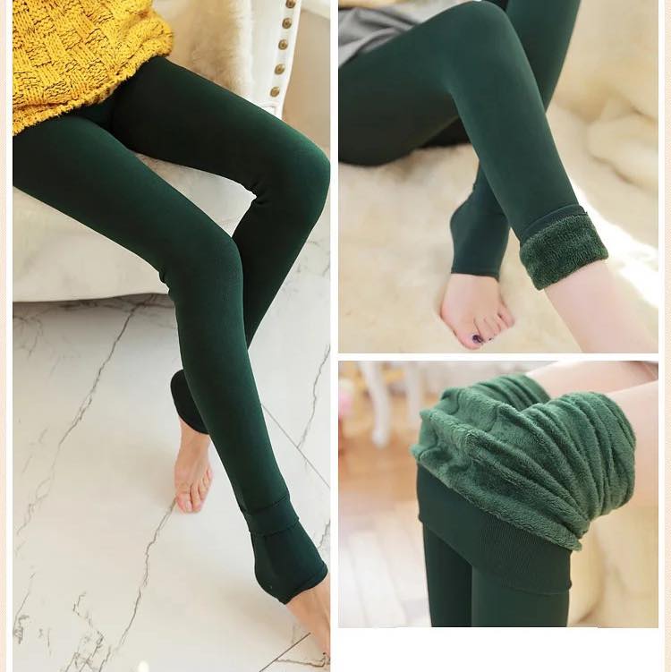 Women Warm Fleece Lined Leggings Winter High Waist Tights Velvet Thermal  Pants
