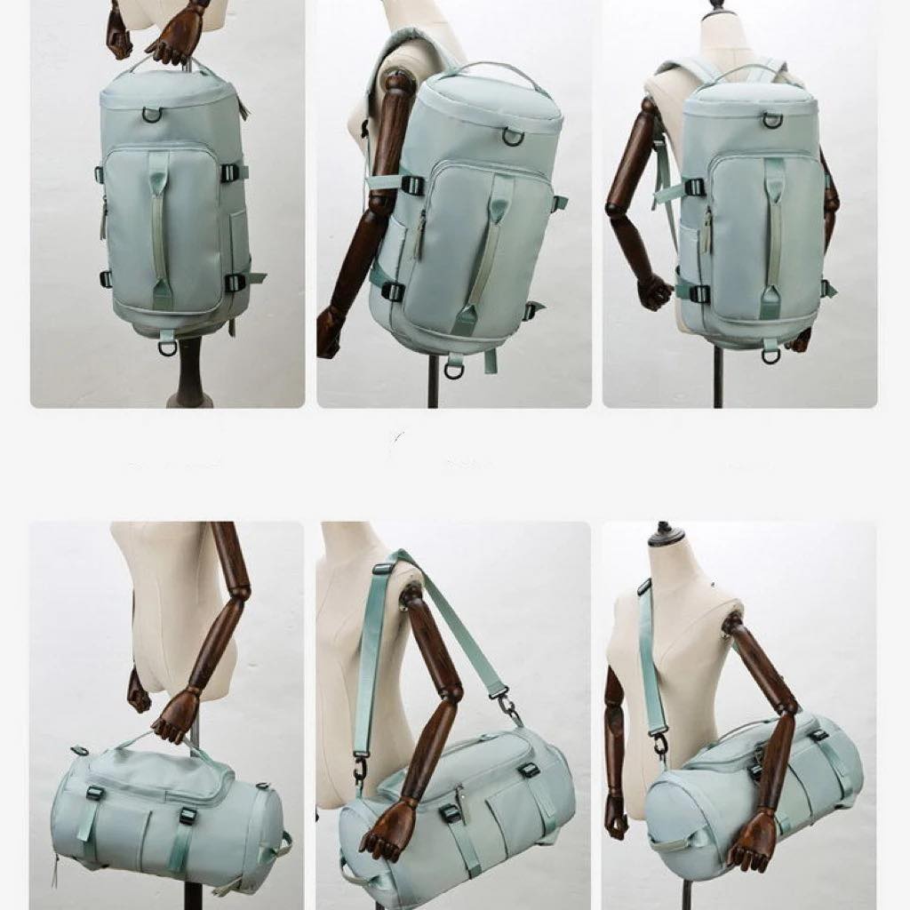 Large Capacity Travel Duffle Backpack, Solid Color Multifunctional Luggage Shoulder Bag