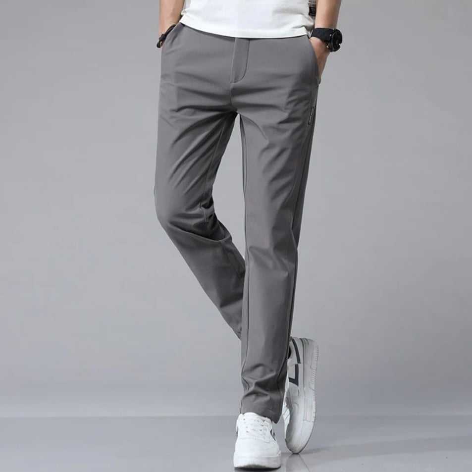 Mens Stretchable Easy Dry pants Breathable Straight-Leg Casual Pants Thin Quick-Drying Pant Grey 1pc