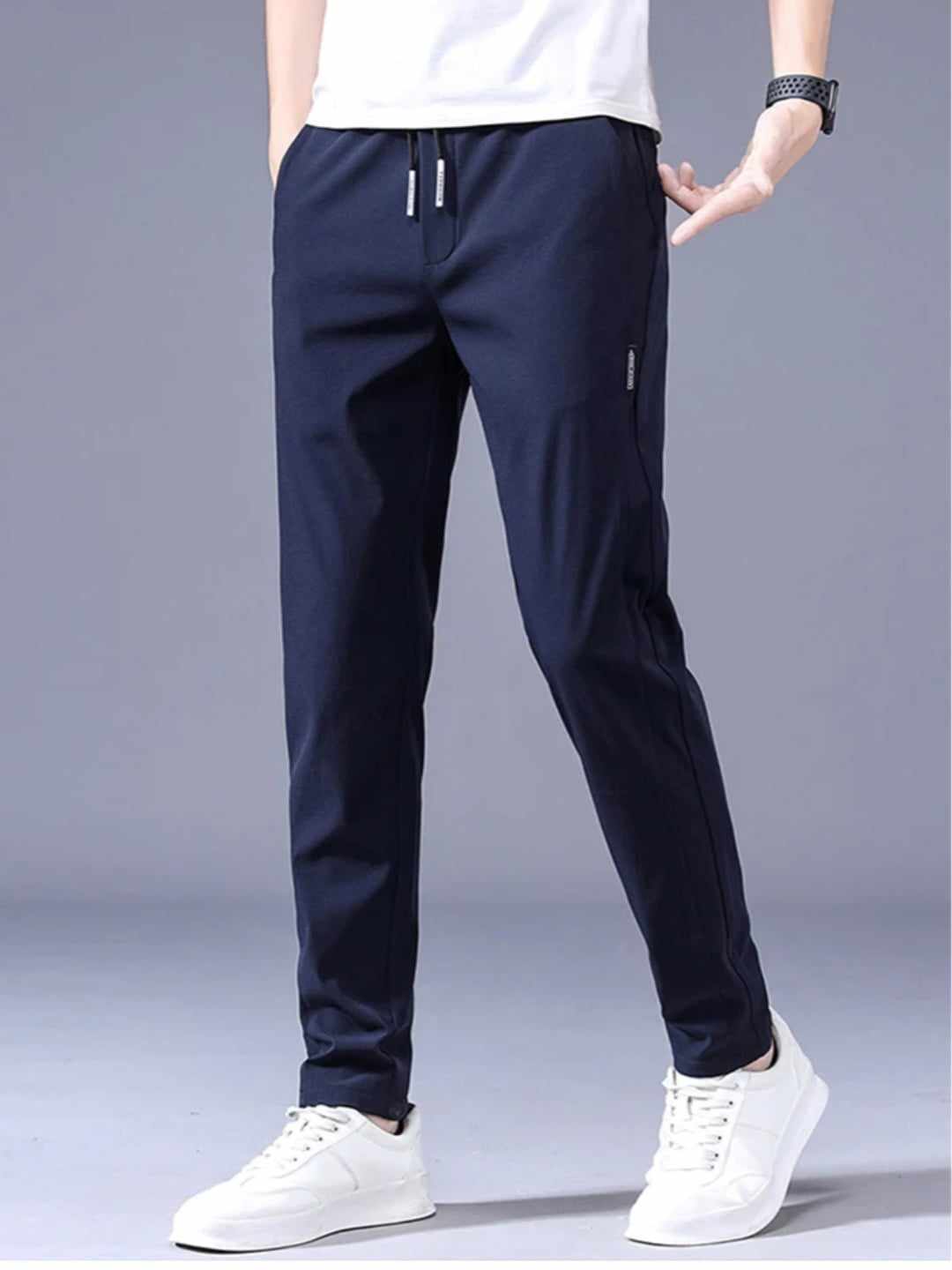 Mens Stretchable Easy Dry pants Breathable Straight-Leg Casual Pants Thin Quick-Drying Pant Blue 1pc