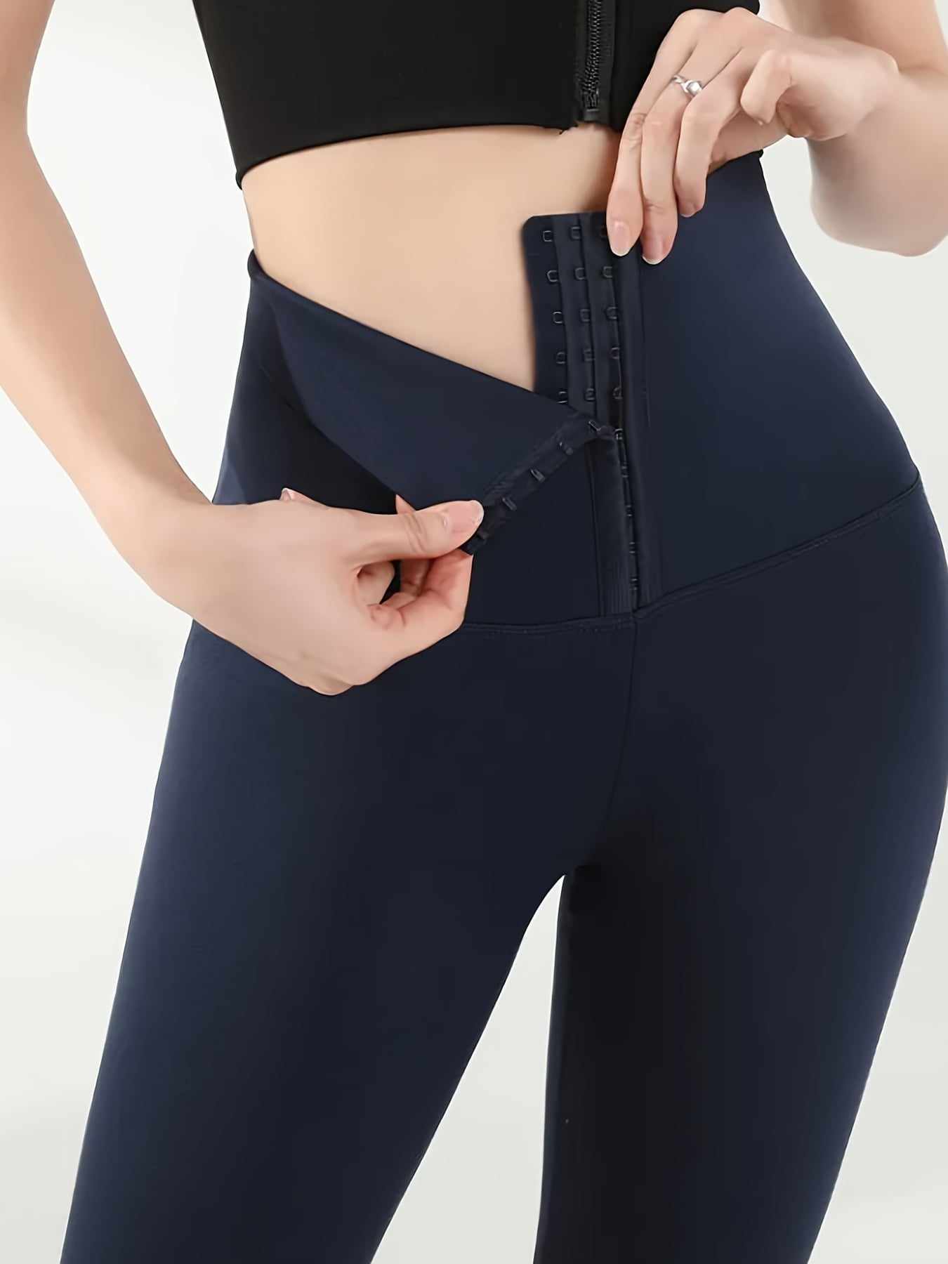 High Waist Body Shaper Stretch Pants 1pcs Blue