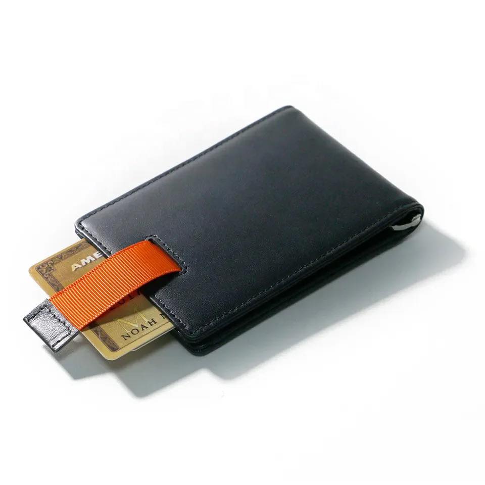 Front Pocket Wallet with Money Clip- RFID Blocking Minimalist Bifold Wallet Color Coffee with Brown