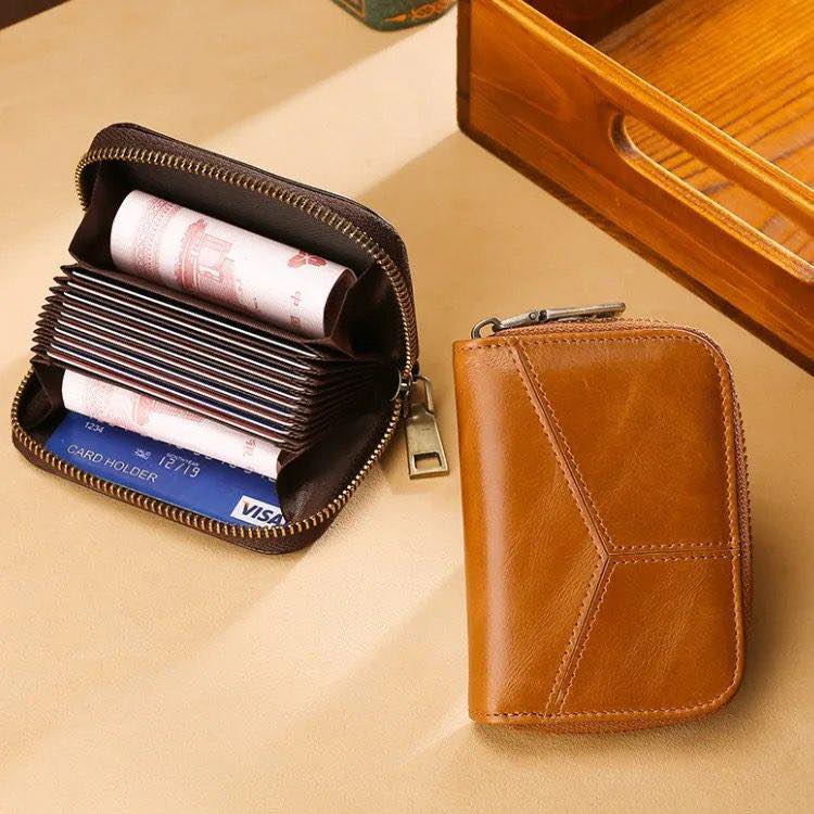 Bifold Wallet Card holder Cash Coin Wallet Multi Card Slots Mini Wallets Pu leather