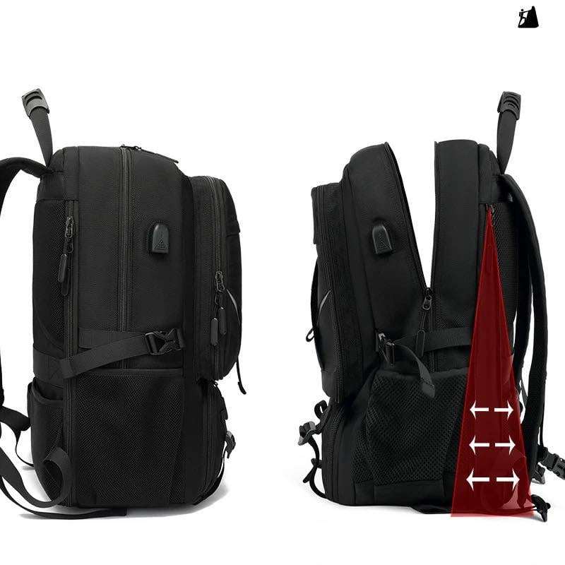 Super Large Capacity (80L) Men Shoulder Bag USB Charging Port Separate Shoe Compartment