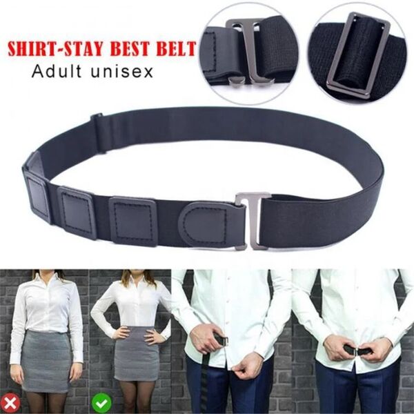 Unisex Shirt Tucker Stays Lock Belt Strap Adjustable Elastic Wrinkle-Free Non-Garters Stay Clamps holder Keeps