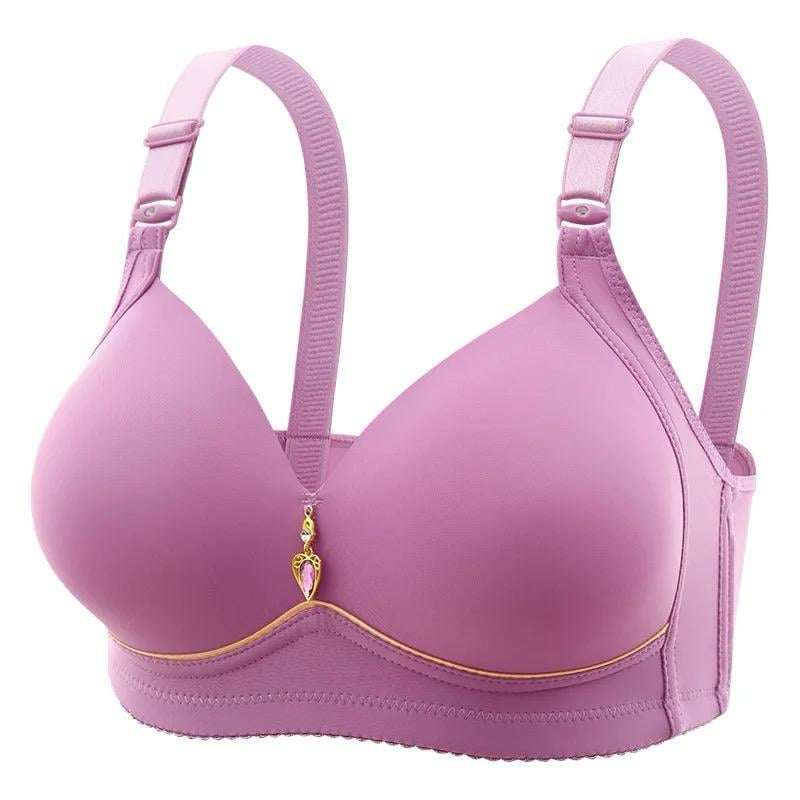 Plus Size Seamless Comfortable Breathable Collecting Underwear Bra for Women with Thin Cups