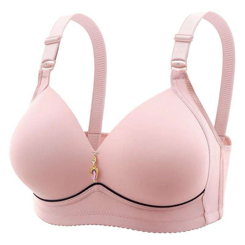 Plus Size Seamless Comfortable Breathable Collecting Underwear Bra for Women with Thin Cups