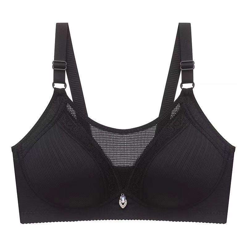 Ladies Plus Size Bra Seamless Solid Color T-Shirt Bras See Through Convertible Strap Bralette Unlined Cropped Tank Tops