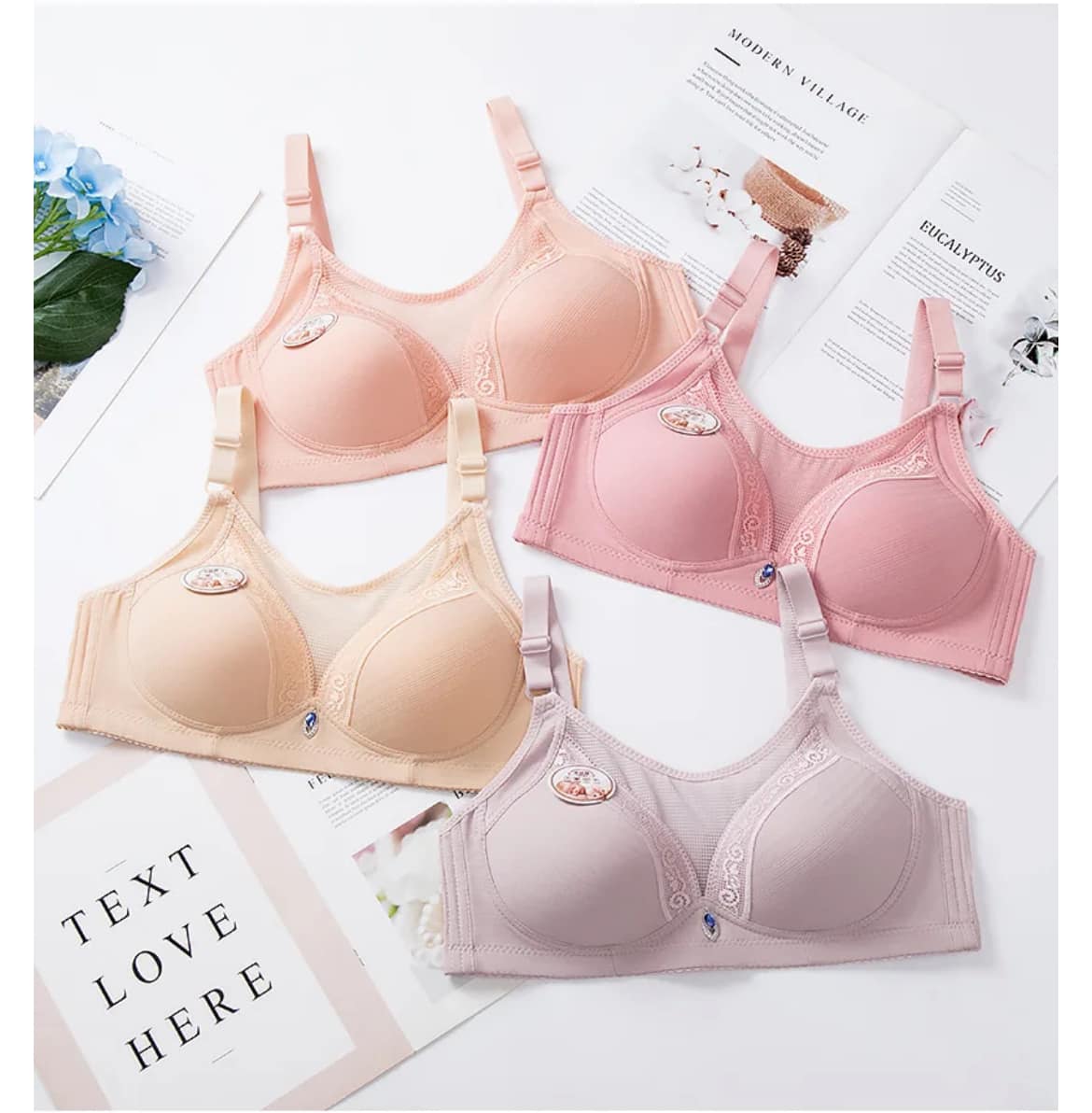 Ladies Plus Size Bra Seamless Solid Color T-Shirt Bras See Through Convertible Strap Bralette Unlined Cropped Tank Tops