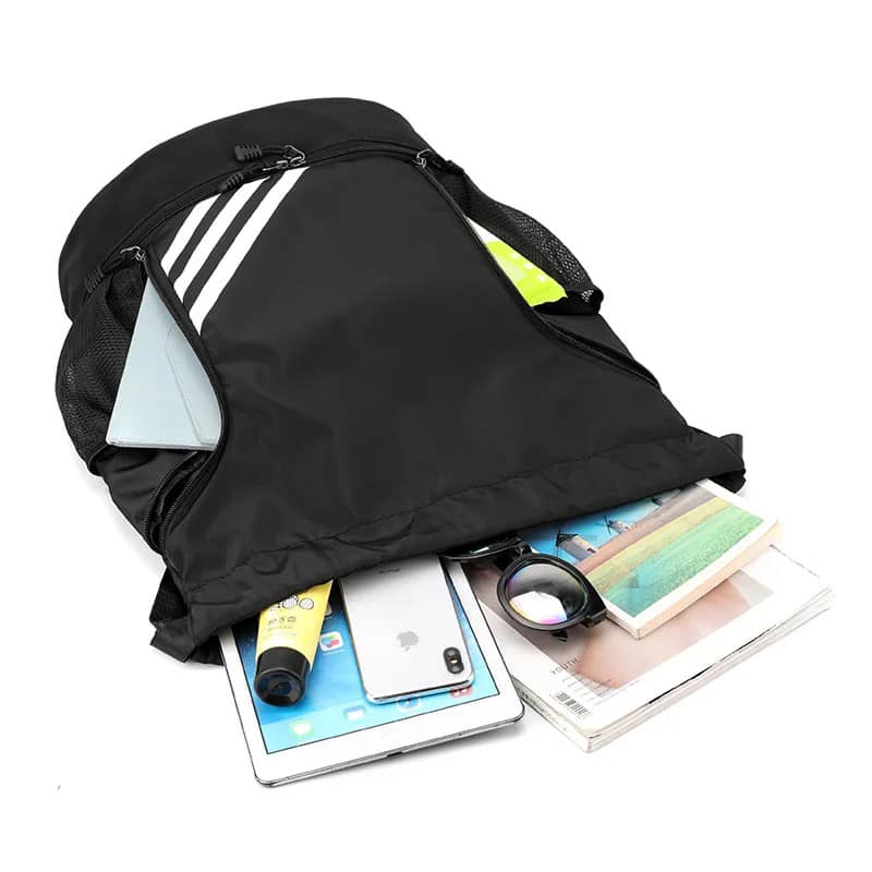 Gym Bag for Men and Women, Sport Ball Drawstring Bag with Shoe Compartment, Waterproof Backpack for Sports Girls and Boys