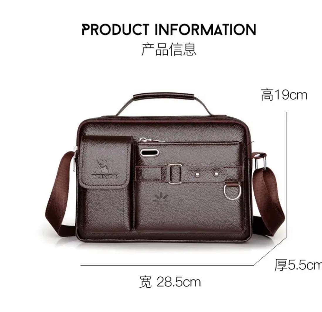 Men Briefcase PU Leather Business Messenger Shoulder Bag Retro Chic Handbag for Men Perfect for Travel Work and Office