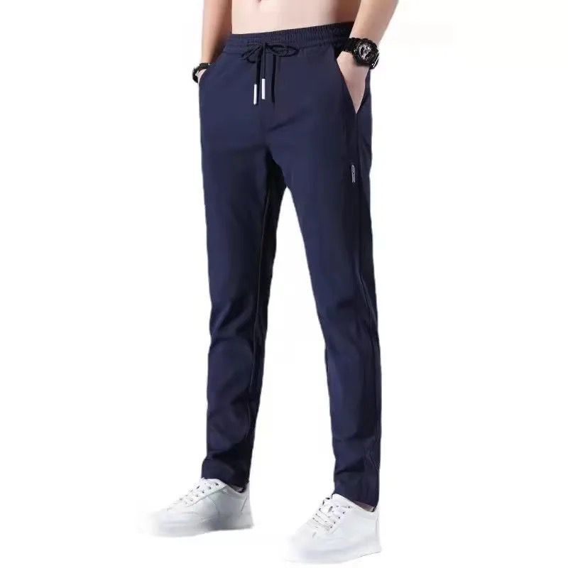 Mens Stretchable Easy Dry pants Breathable Straight-Leg Casual Pants Thin Quick-Drying Pant Blue 1pc