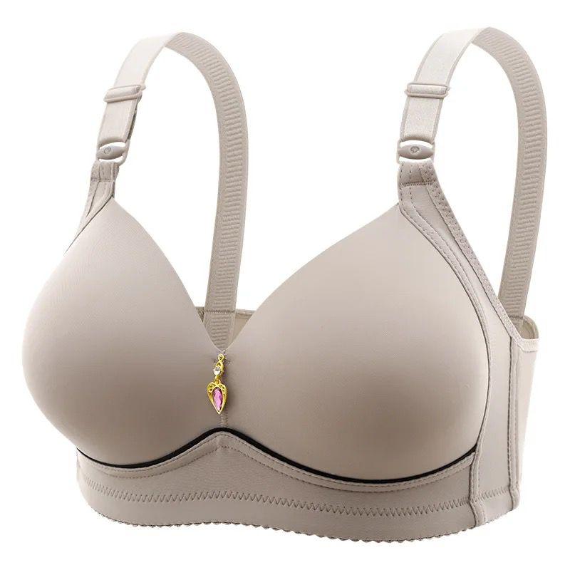 HOMRAA Women's Underwire Bra, Breathable Non Padded Plus Size Full Coverage  Minimizer Bras BG Cup (Color : Beige, Size : 44B)