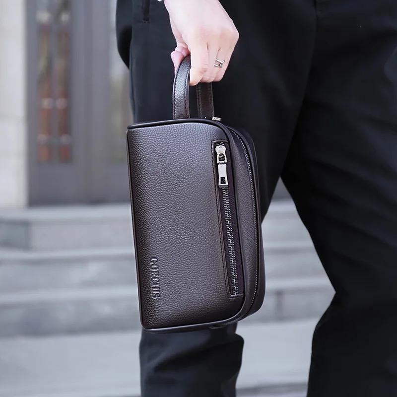 Mens Clutch Bag With Password Lock And Multiple Pockets, Handheld Bag For Phone And Accessories