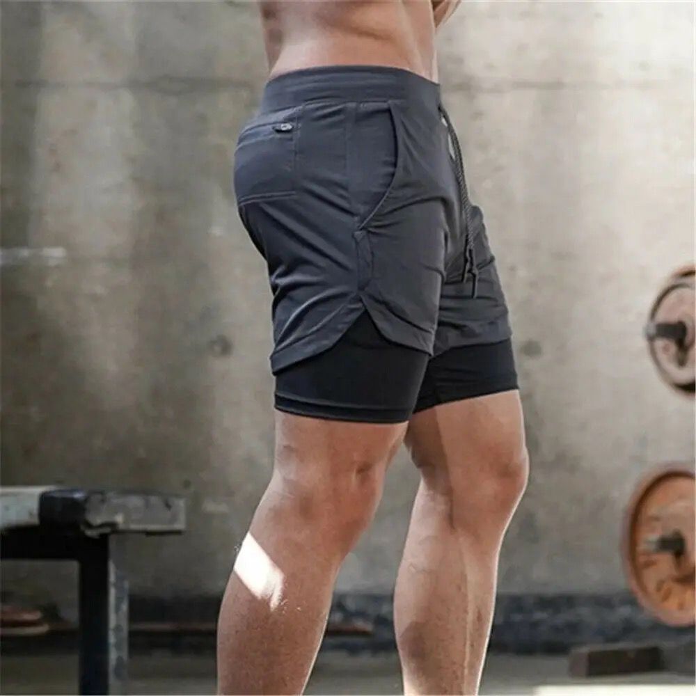 Double Layer Quick Dry Sports Shorts