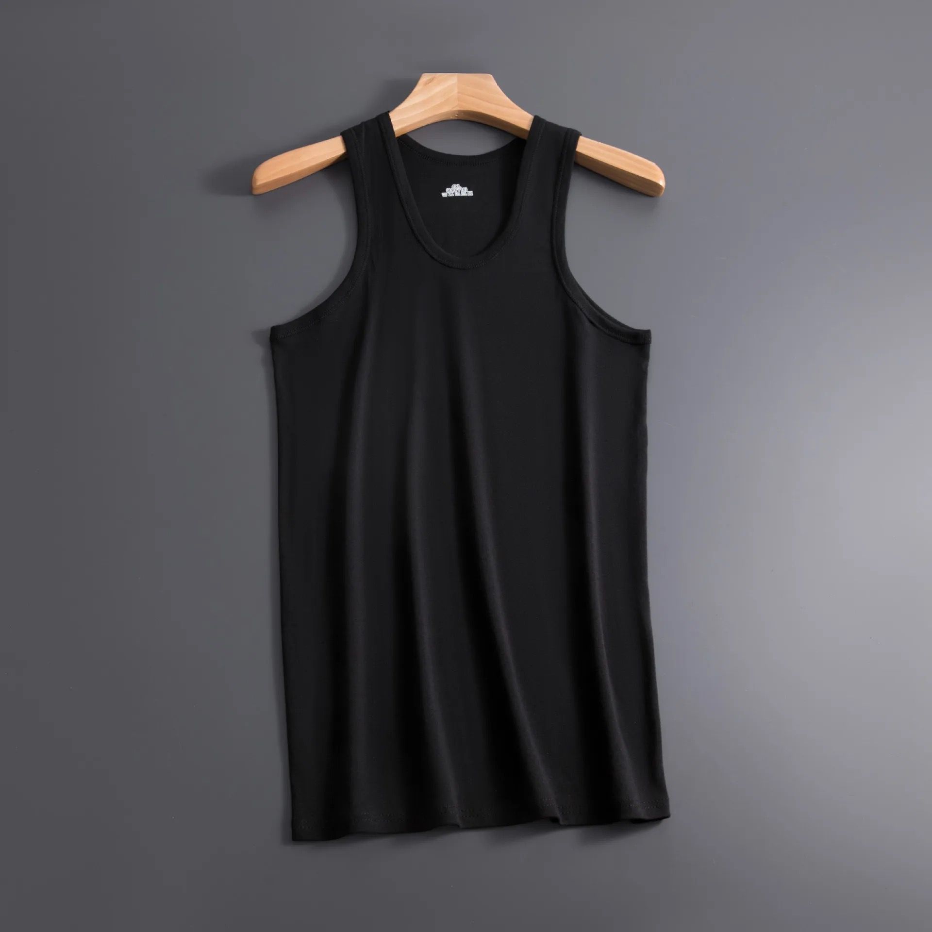 Men Muscle Vests Cotton Inner Sleeveless Tank Tops Solid Muscle Vest Shirts O Neck 3pcs (black white grey)