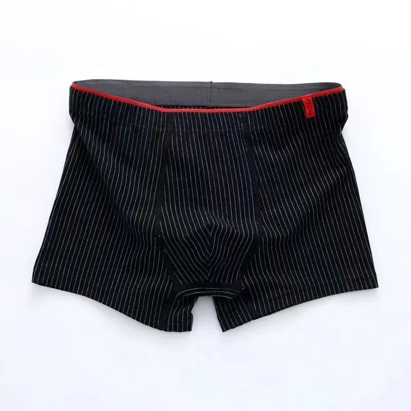 Mens Underwear Antibacterial Breathable Boxer Shorts Head Striped Sport Underwear 4pcs Set