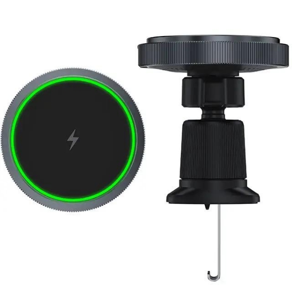 15W Fast Wireless Car Charger, AC Vent Charger, Phone Holder Premium Round LED Indicator 15W MagSafe