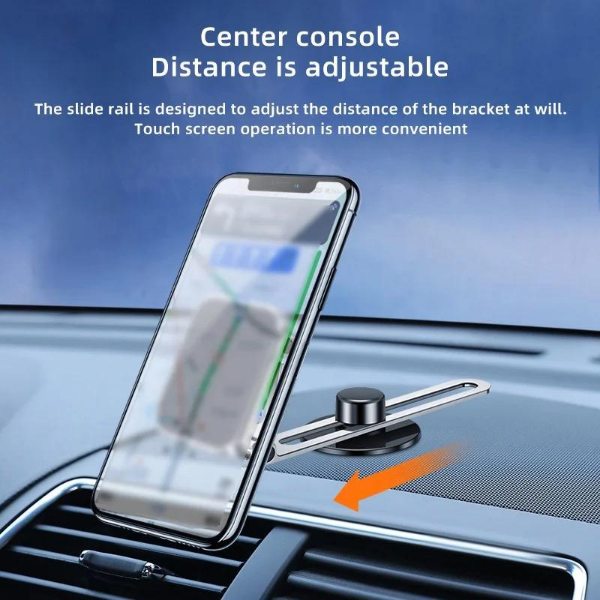 Car Smartphone Holder, Magnet, Super Strong Magnet, 360 Adjustable, Aluminum Alloy Material, Easy Installation