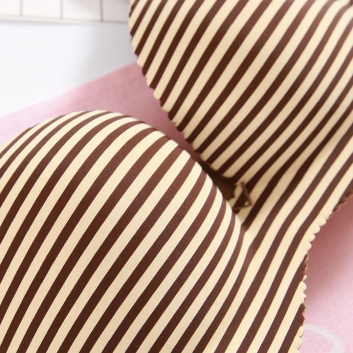 Floral Print Pushup Wire Free Bra | Seamless adjustable Shoulder Strap Four-Sluggled Buckle Underwear Gathered Bra Brown Stripes
