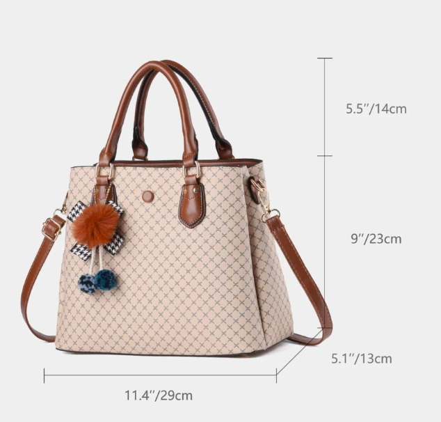 Women Handbag Top Handle Satchel Shoulder Bag Messenger Tote Bag for Women Cream Color