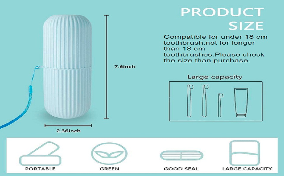Portable Travel Box Toothbrush Holder for Bathroom - Plastic Storage Tooth Brushes  and Toothpaste Organizer