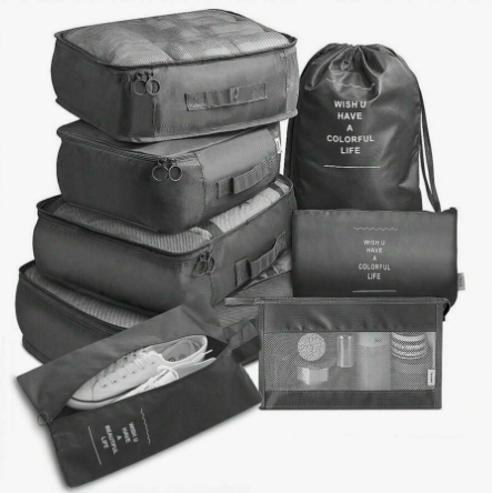 Storage Bags 9PCS Set Travel Organizer Suitcase Packing Set Storage Cases Portable Luggage Organizer Clothes Shoe Tidy Pouch Bag