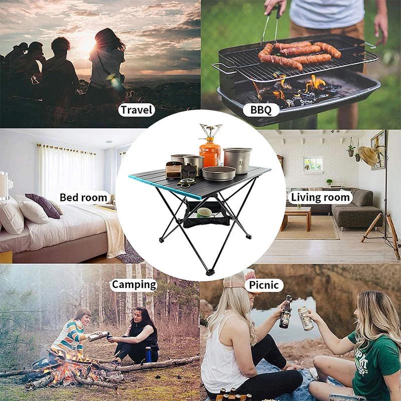 Camping Table, Picnic Desk, Foldable Come with Storage Bag for Place Barbecue Supplies Placing Food BBQ Camping 41X34.5X29