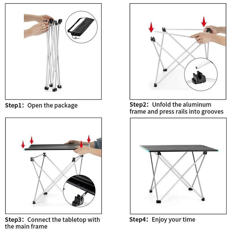 Camping Table, Picnic Desk, Foldable Come with Storage Bag for Place Barbecue Supplies Placing Food BBQ Camping 41X34.5X29