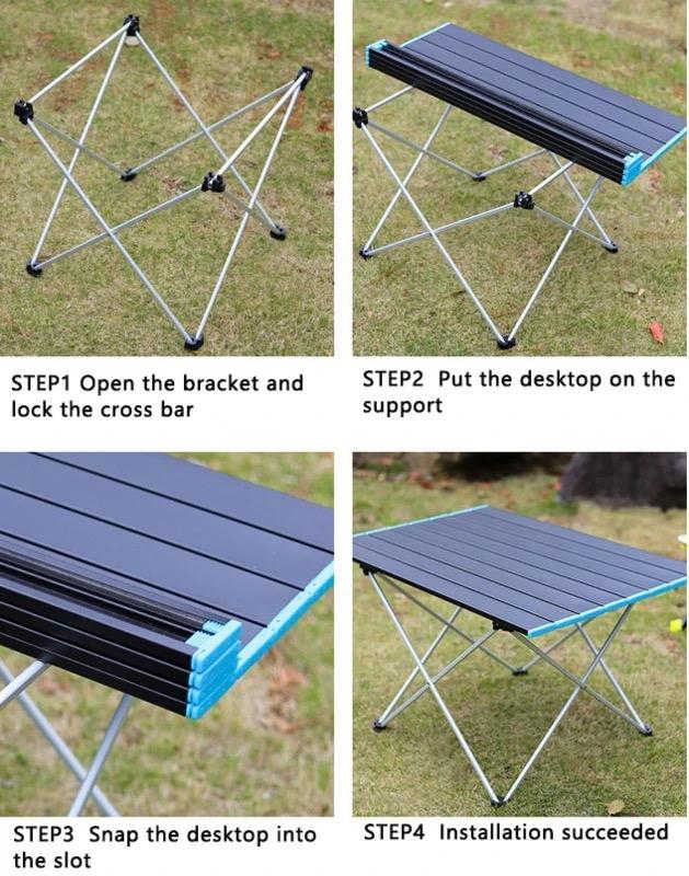 Camping Table, Picnic Desk, Foldable Come with Storage Bag for Place Barbecue Supplies Placing Food BBQ Camping 41X34.5X29