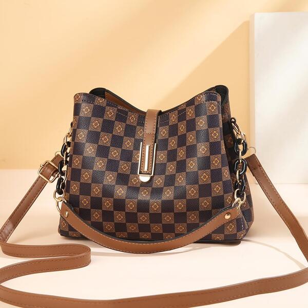 Checkerboard Pattern Handbag For Women