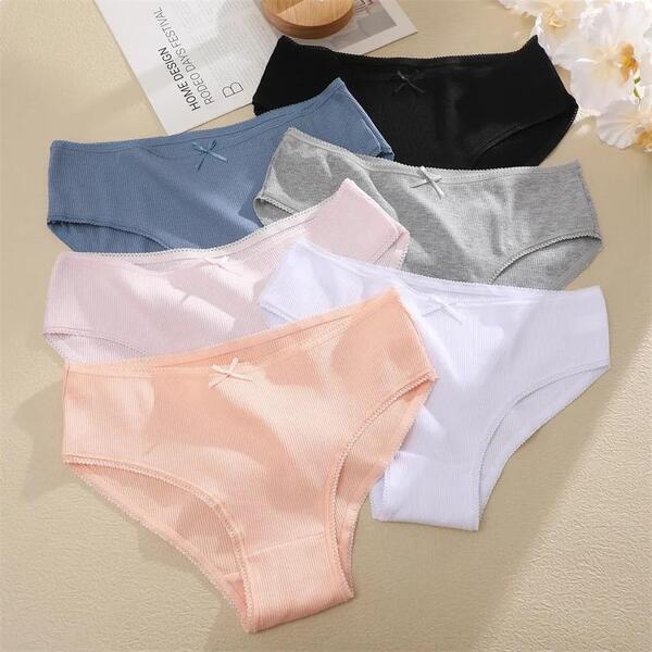 Hot Sell cute young girl Ladies Cotton Panties 6Pcs Set